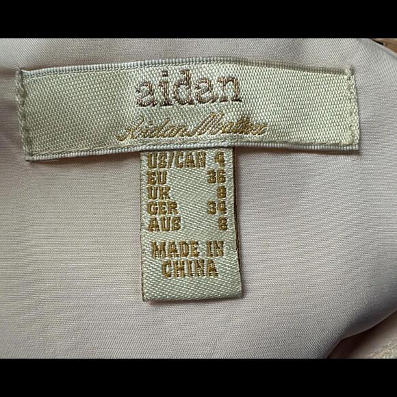 NWT AIDAN MATTOX ~ Pink Lace Illusion Bodice Keyhole Flare Party Dress Sz 4 - Picture 11 of 11